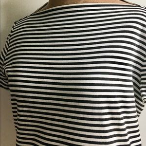 Kate Spade ♠️ MOD Boatneck Black White Top Medium